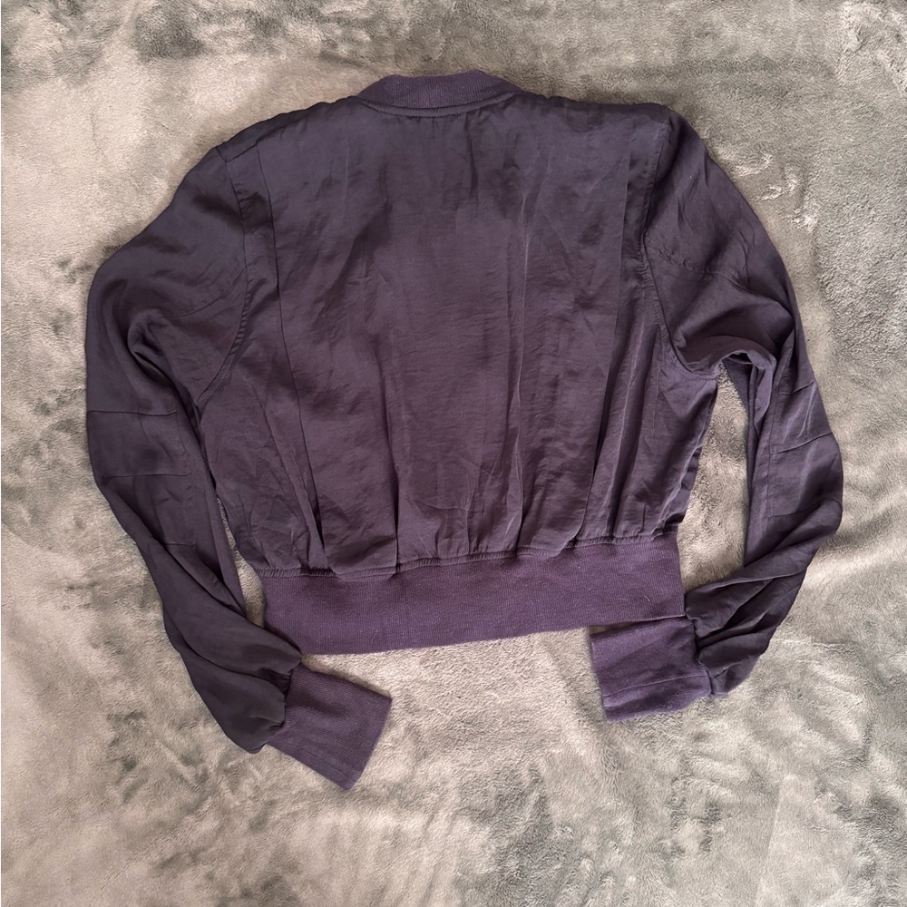 H&M Black Bomber Jacket Size US 8 - Picture 2 of 4